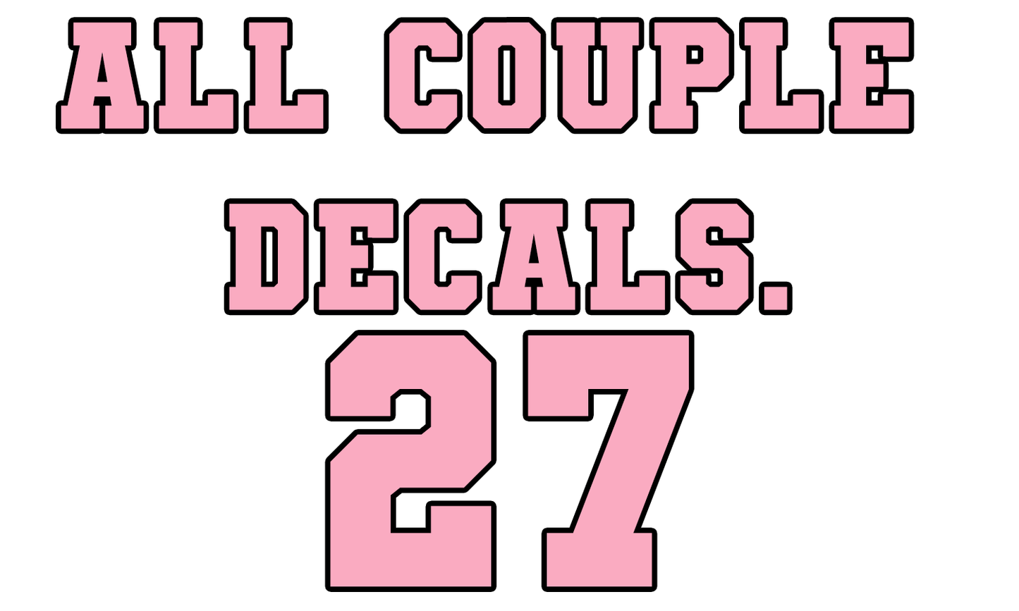 E57 COUPLES STICKERS 4.5 TALL 4.0 WIDE 16 OZ UVDTF WRAP
