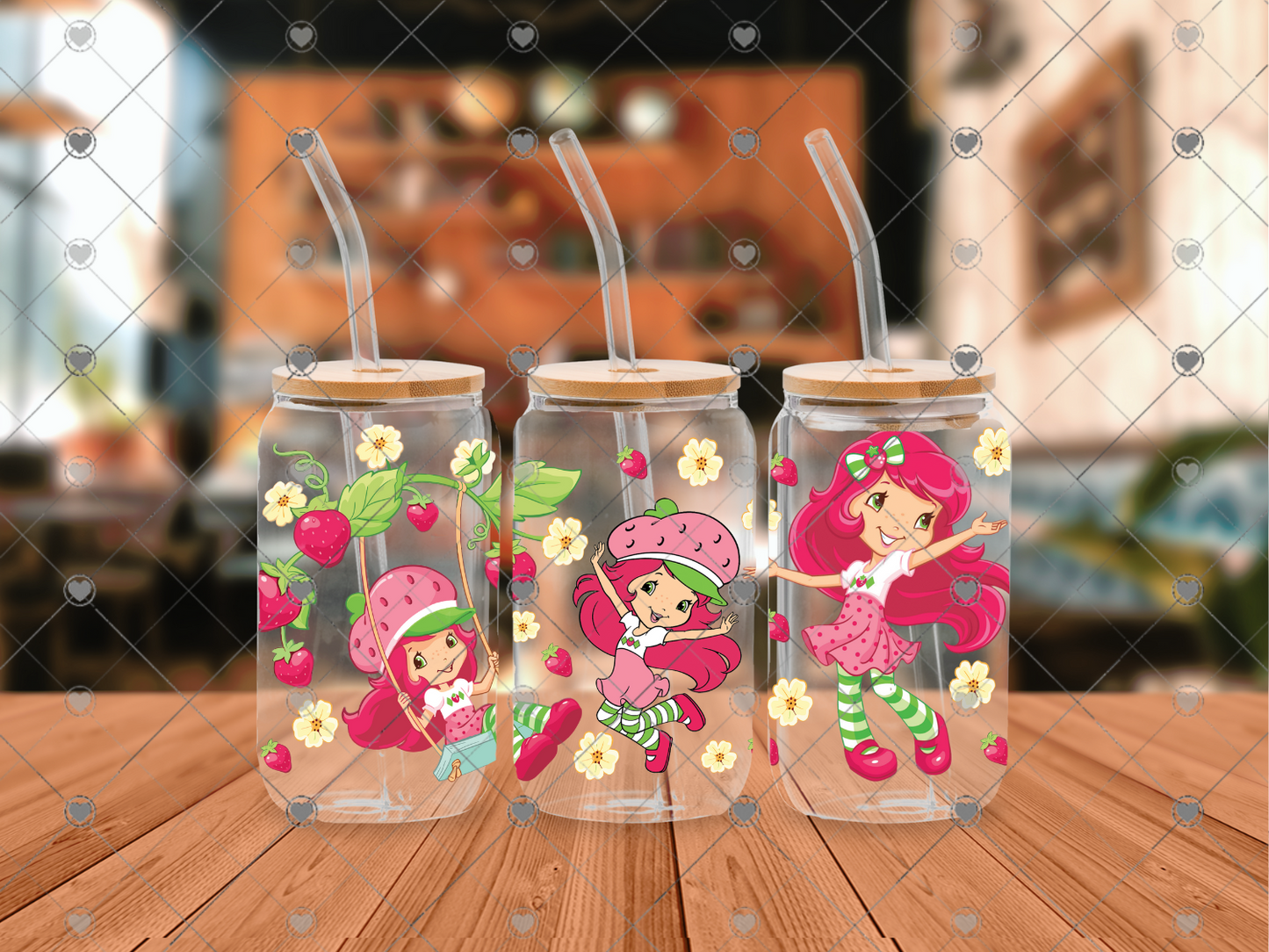 744 strawberry Swing 16OZ UVDTF WRAP