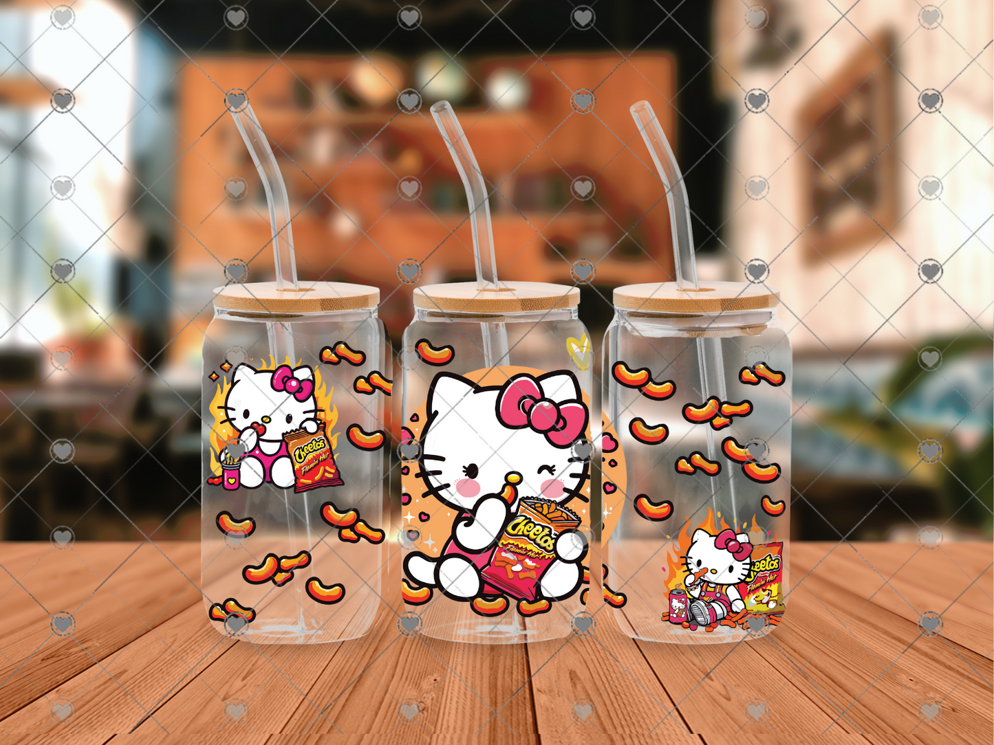 772 kitty and snacks 16OZ UVDTF WRAP