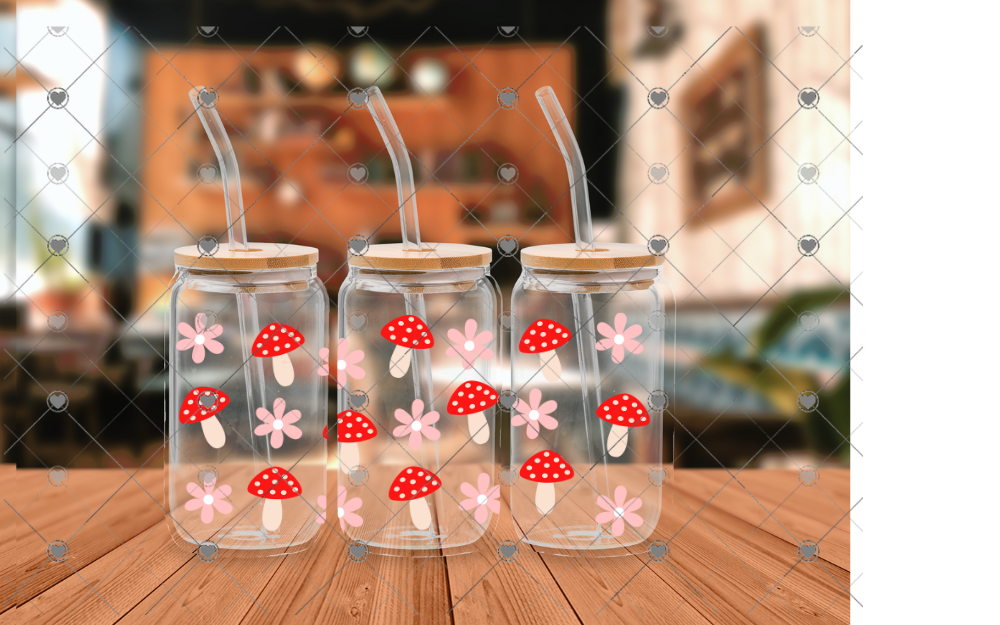 C64 MUSHROOM AND FLOWERS 16 OZ UVDTF WRAP