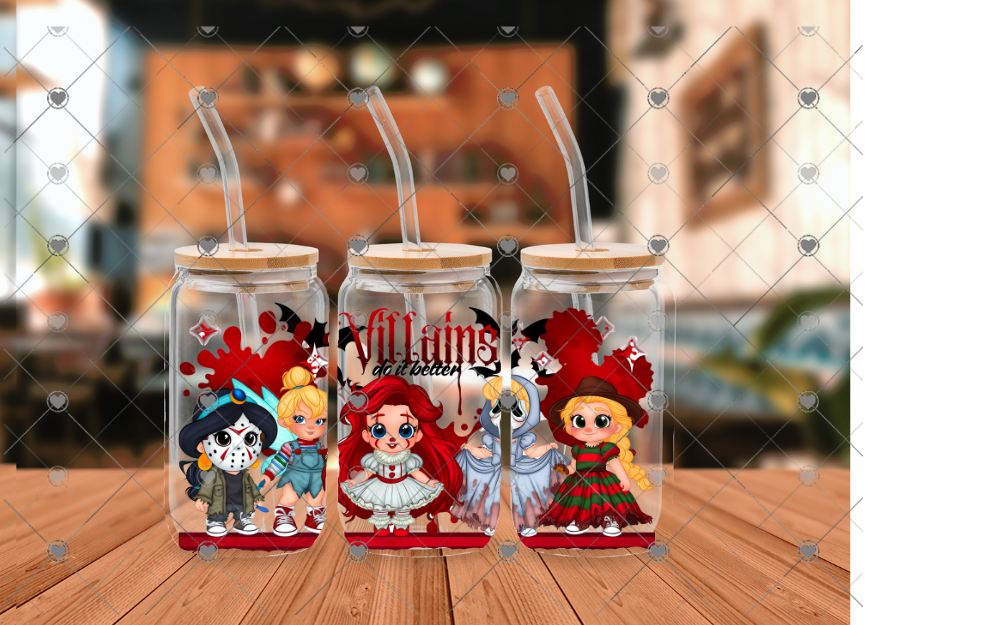 C87 Halloween villans 16 OZ UVDTF