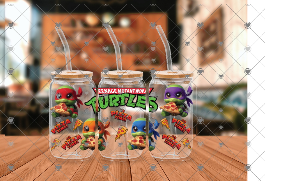 G23 TURTLES AND PIZZA 16 oz UVDTF WRAP