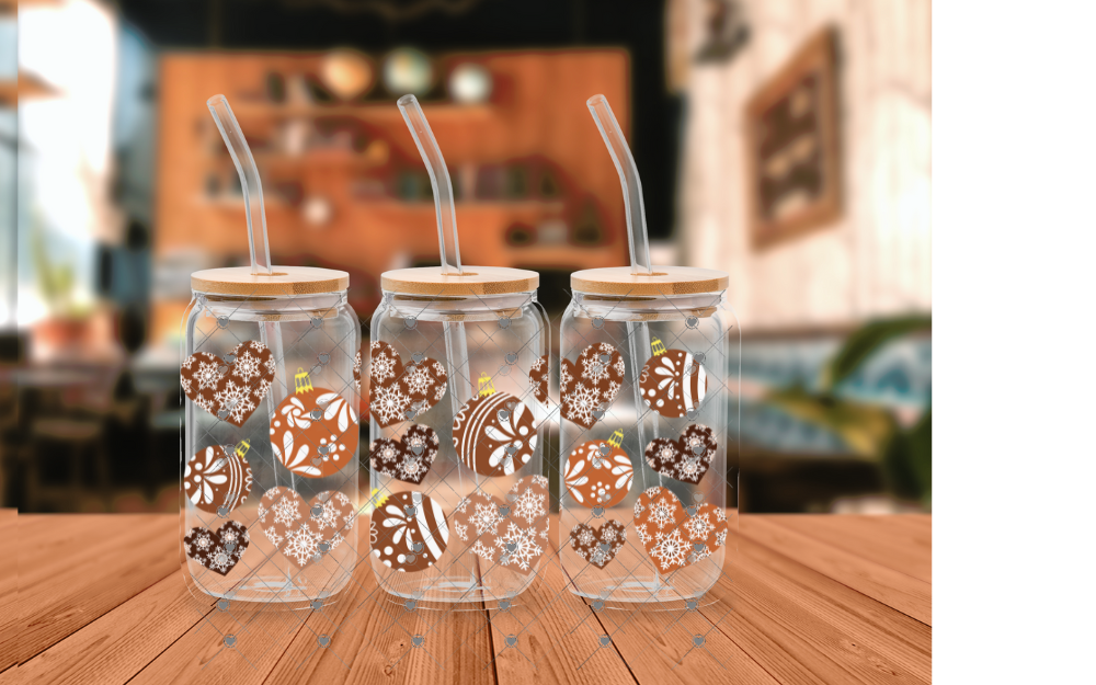 D12 Christmas Ornaments and Hearts 16OZ UVDTF WRAP