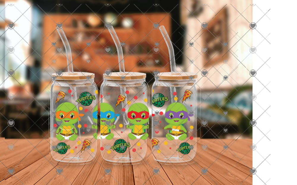 G24 BABY TURTLES AND PIZZA 16 oz UVDTF WRAP