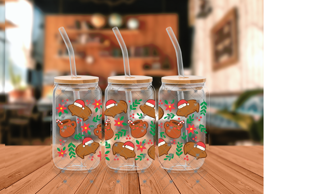 D77 COCHINITOS CHRISTMAS 16 OZ UVDTF WRAP