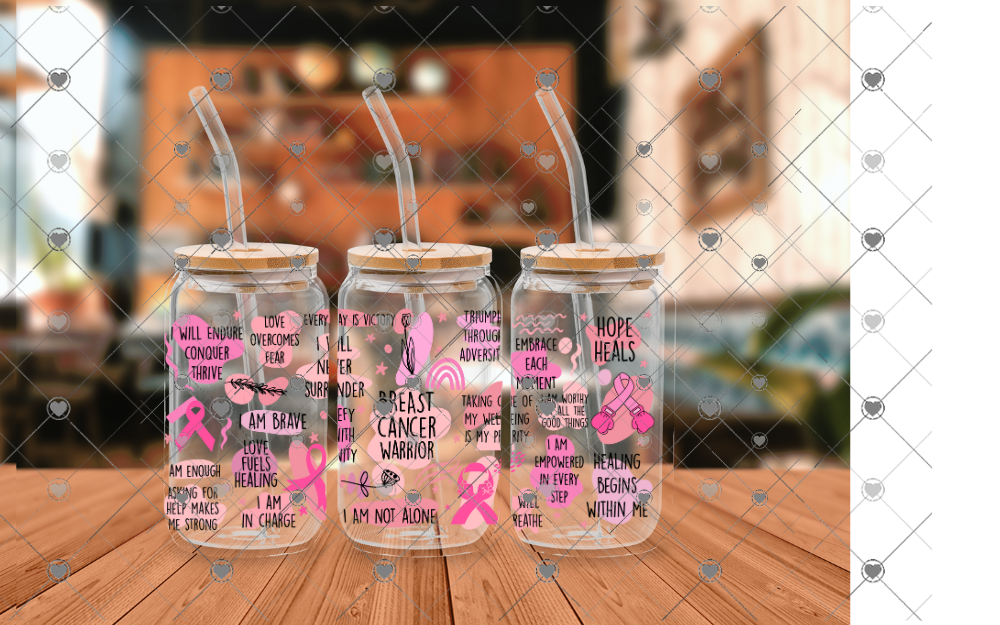 F78 BREAST CANCER WARRIOR 16OZ UVDTF WRAP