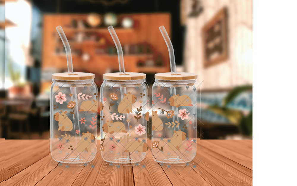 E56 PIGS AND FLOWERS 16 OZ UVDTF WRAP