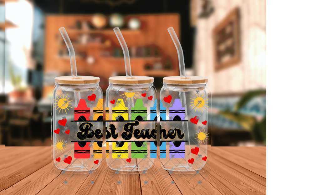 D29 BEST TEACHER CRAYONS 16 OZ UVDTF WRAP