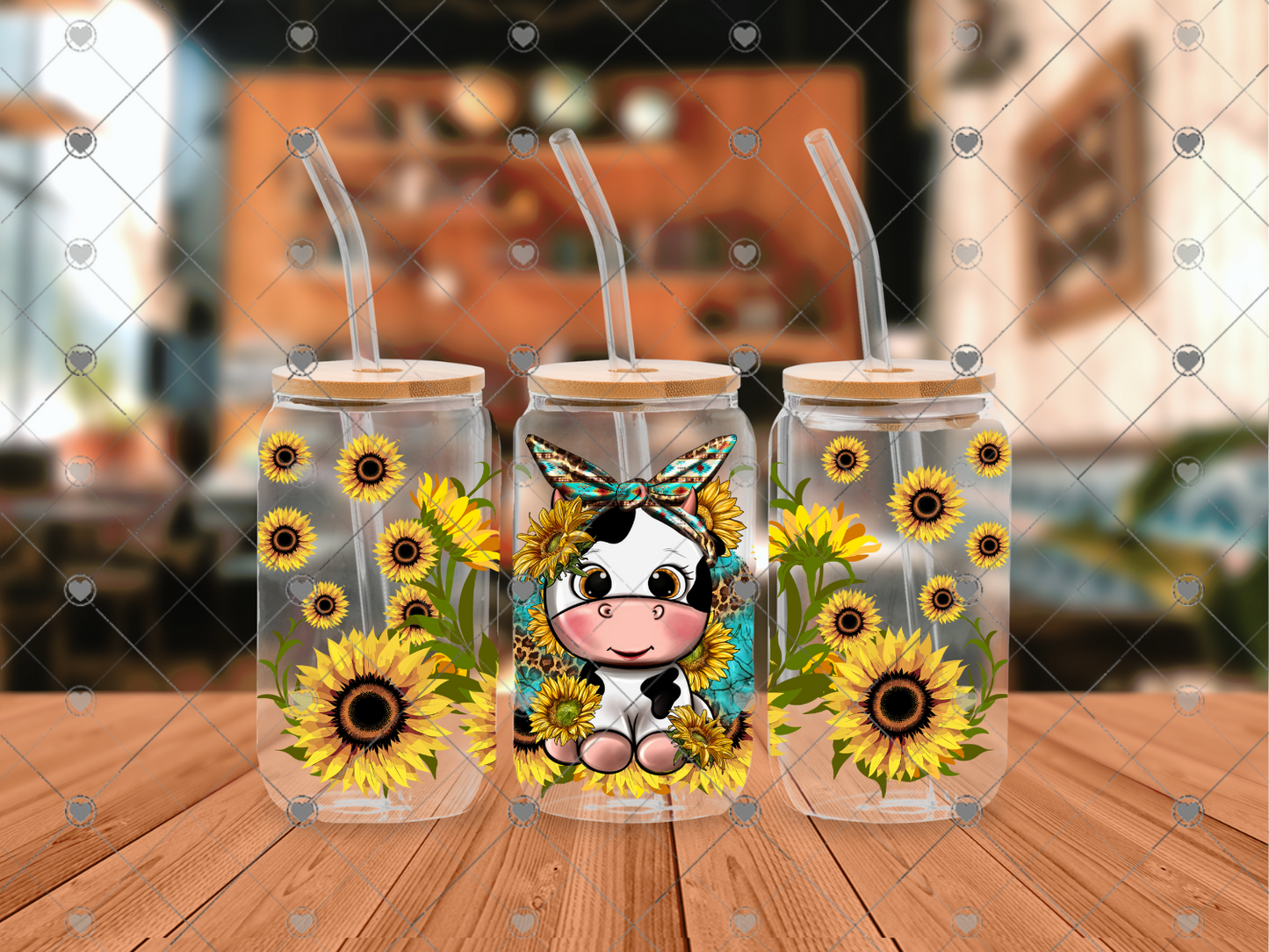 859 Cute Cow 16OZ UVDTF WRAP