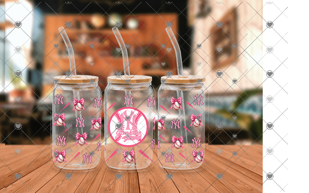 F38 BASEBALL TEAM PINK 16 OZ UVDTF WRAP