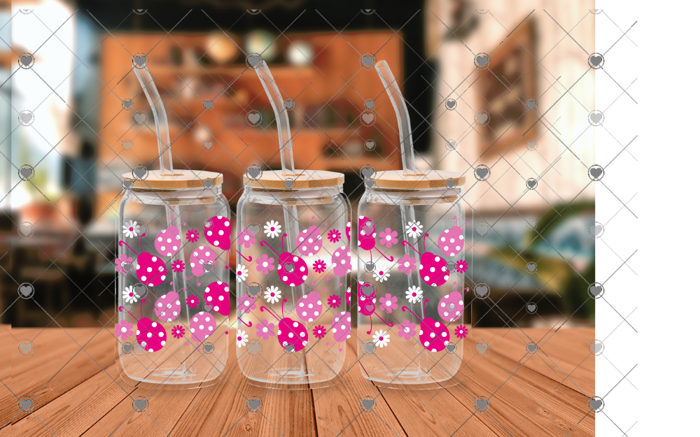 F93 PINK LADY BUGS 16OZ UVDTF WRAP