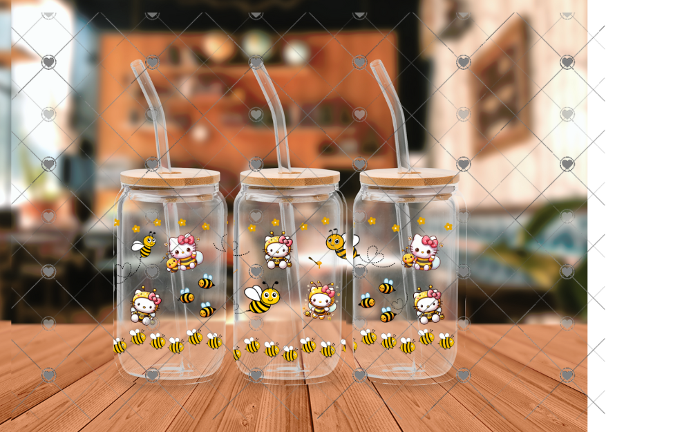 B14 KITTY HONEY BEES UVDTF WRAP 16 oz