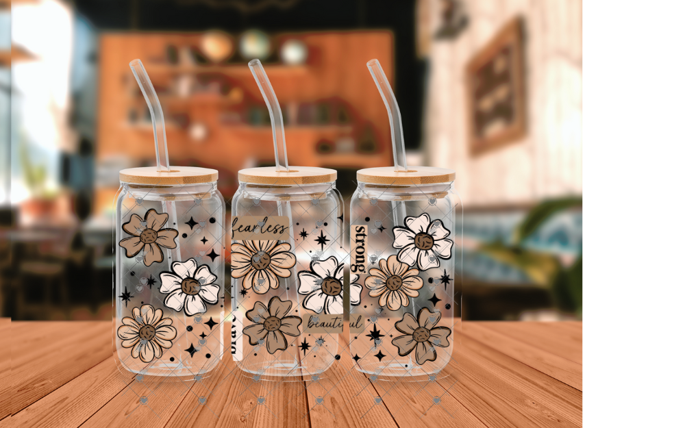 E37 MOTIVATIONAL FEARLESS STRONG BRAVE 16 OZ UVDTF WRAP