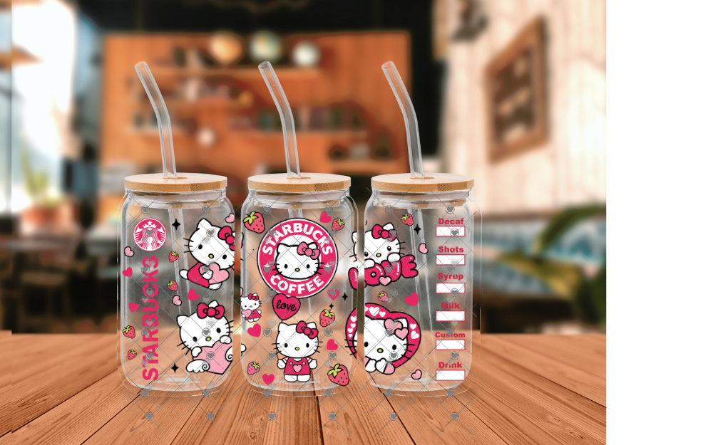 E40 KITTY COFFEE 16 OZ UVDTF WRAP