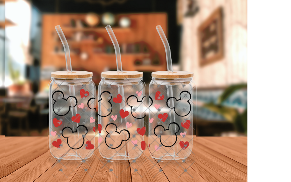 E41 MOUSE AND HEARTS 16 OZ UVDTF WRAP