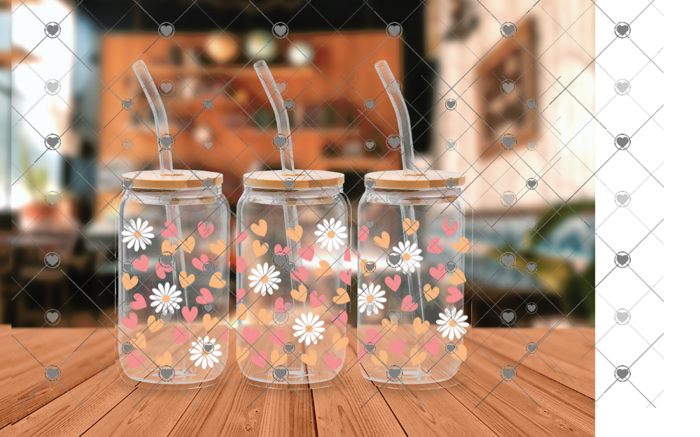 E91 Flowers and Hearts 16 OZ UVDTF WRAP