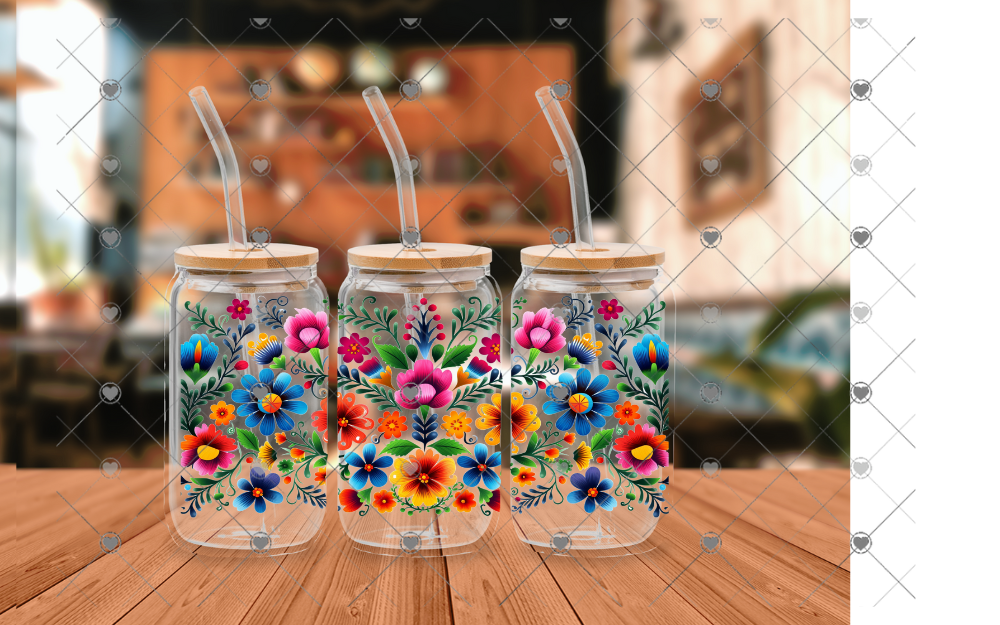 B91 FLORAL UVDTF WRAP 16 oz