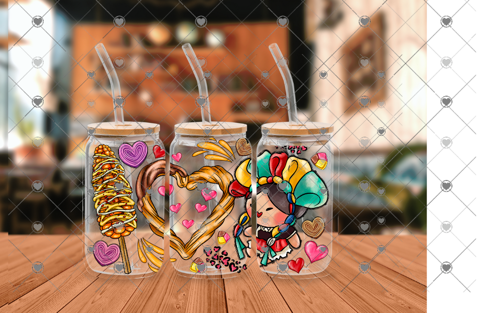 E99 I LOVE U CHURRO MARIA 16 OZ UVDTF WRAP