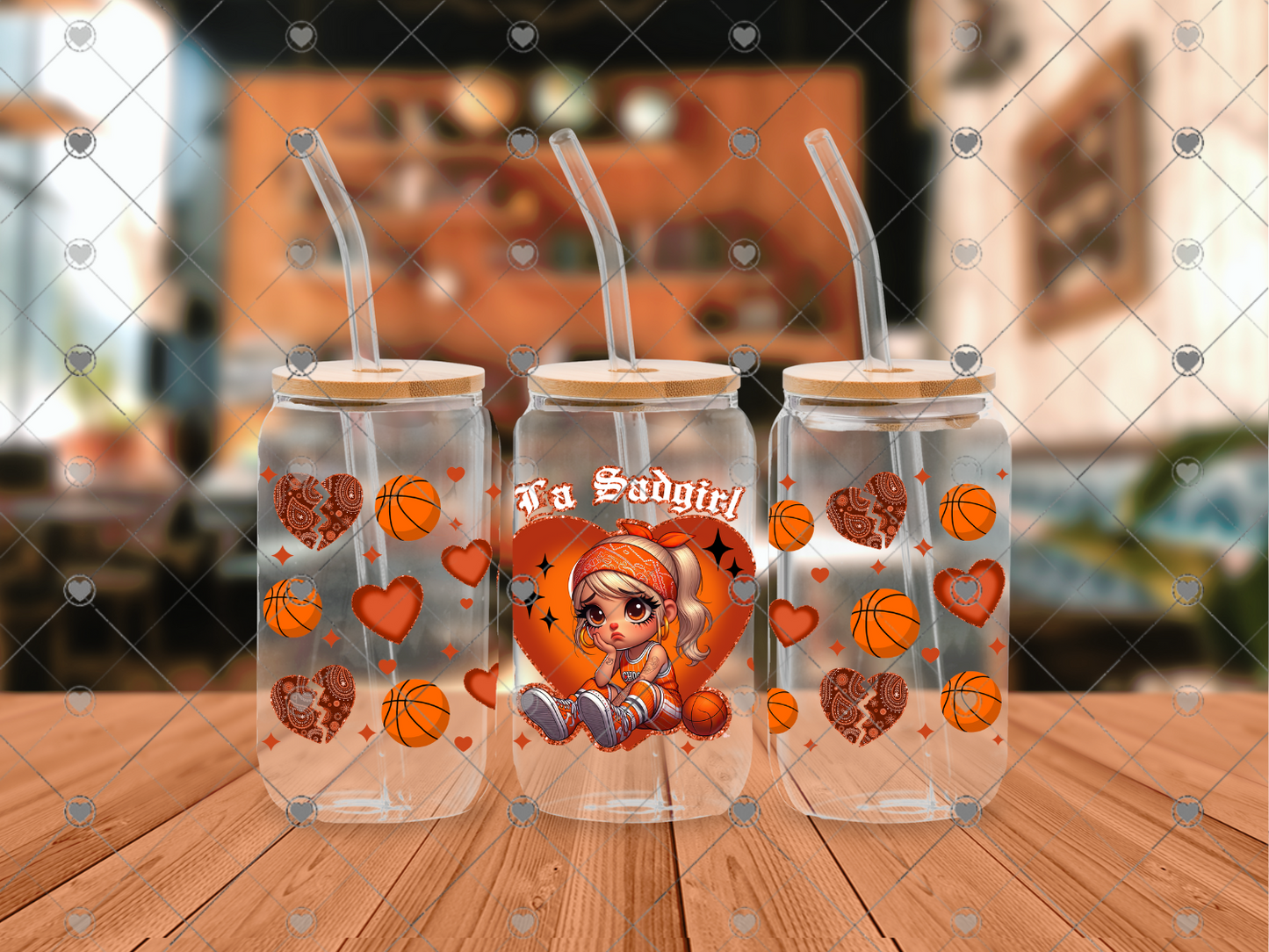 657 La sad girl basketball 16OZ UVDTF WRAP