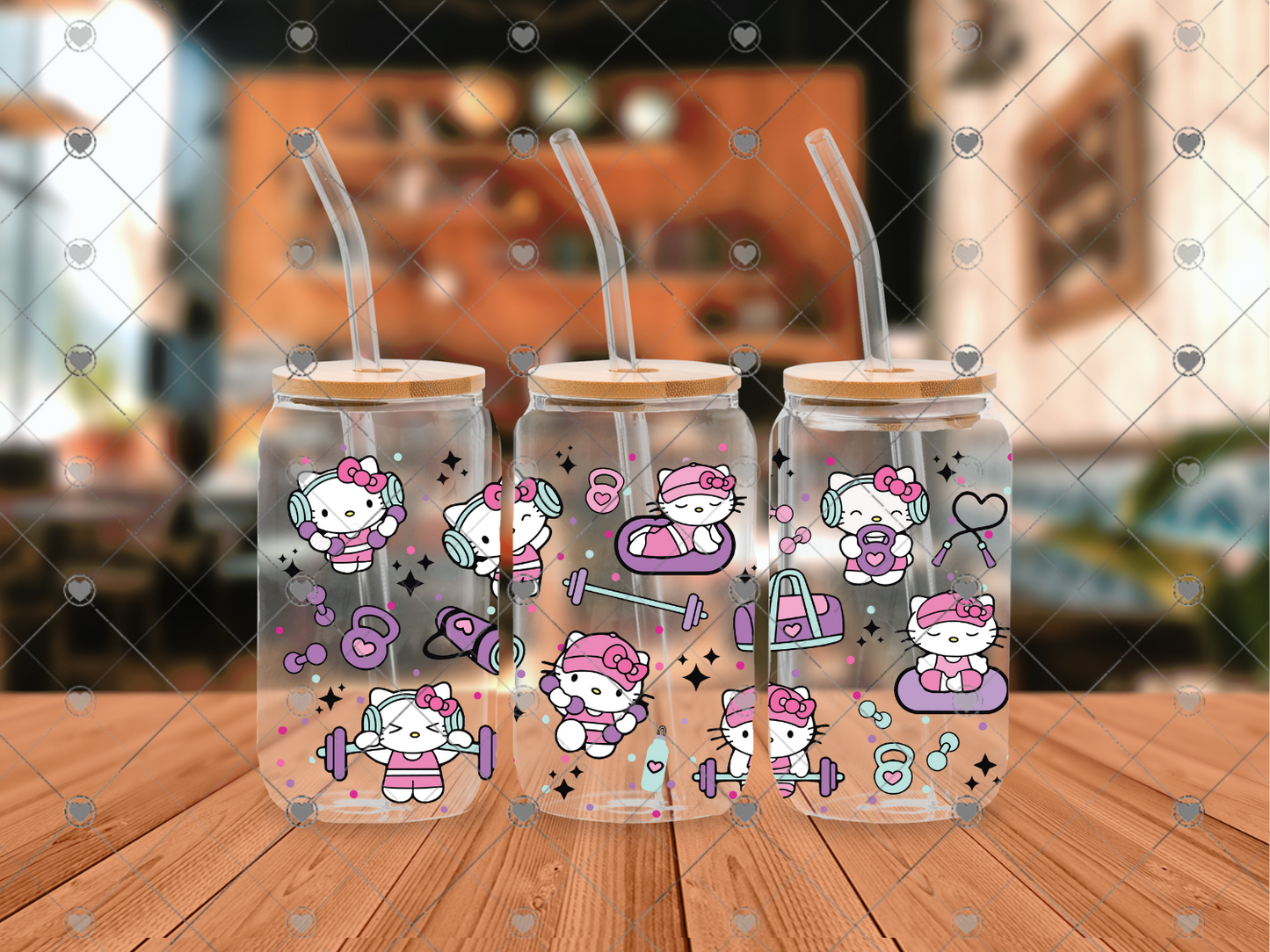 728 Cat Exercise 16OZ UVDTF WRAP