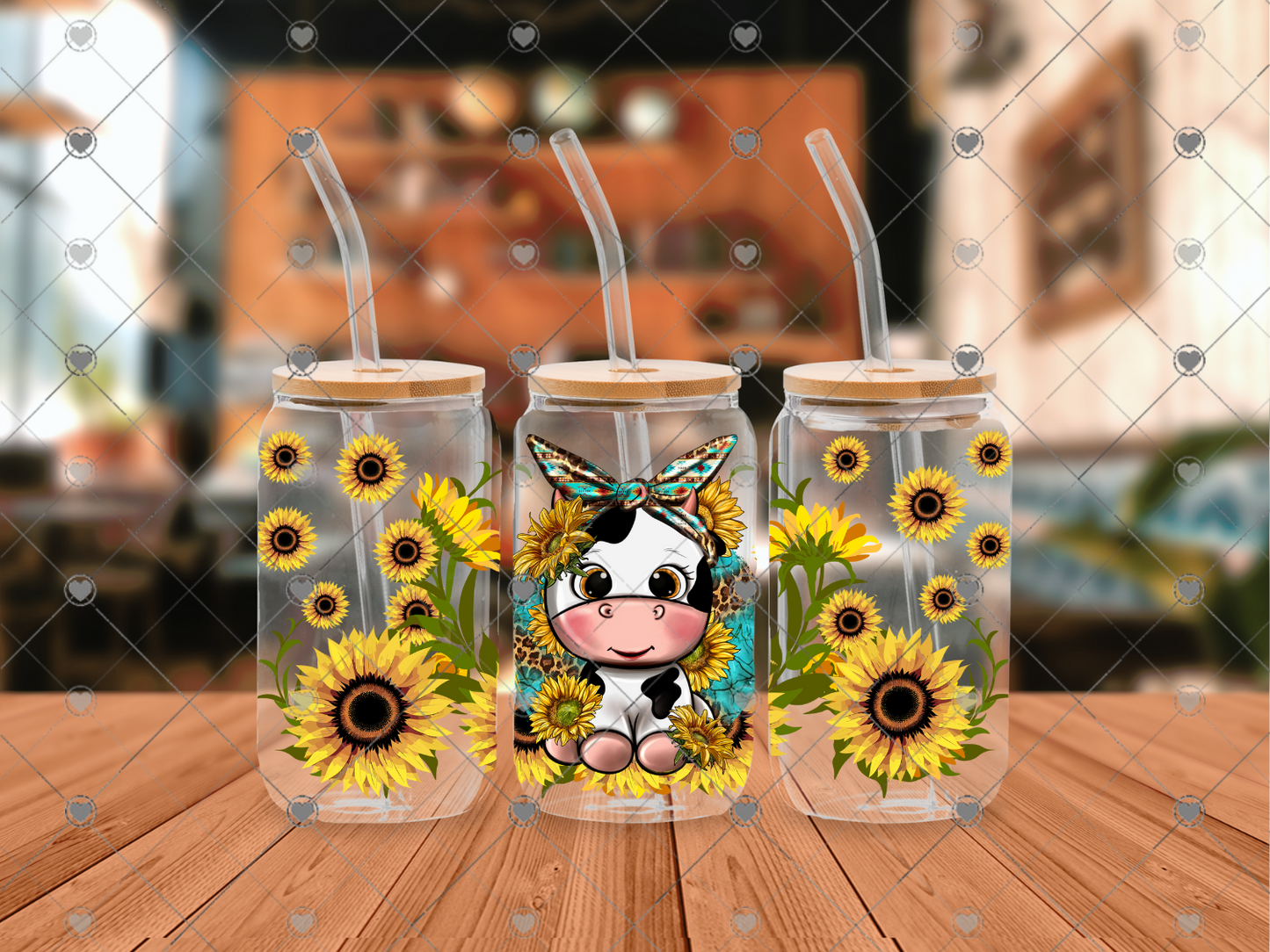 859  Cute Cow 16OZ UVDTF WRAP