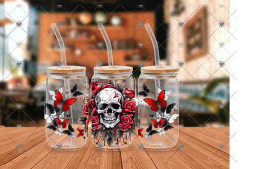 A75 SKULL FLOWERS UVDTF WRAP 16 oz