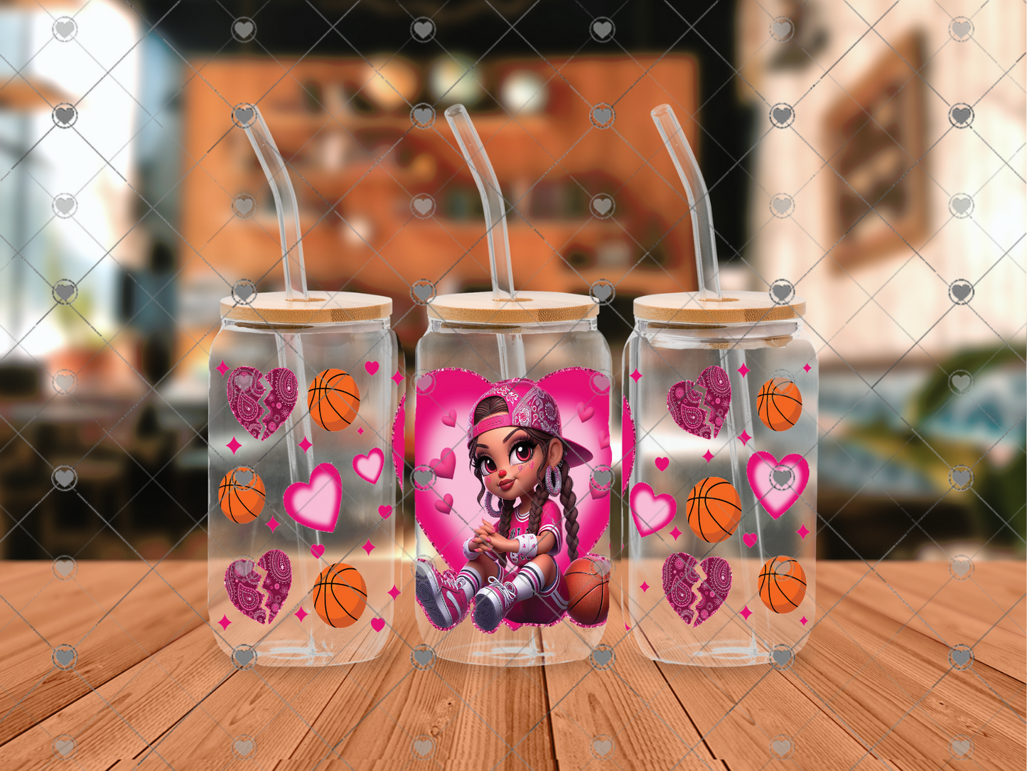 655 Basketball girl 16OZ UVDTF WRAP