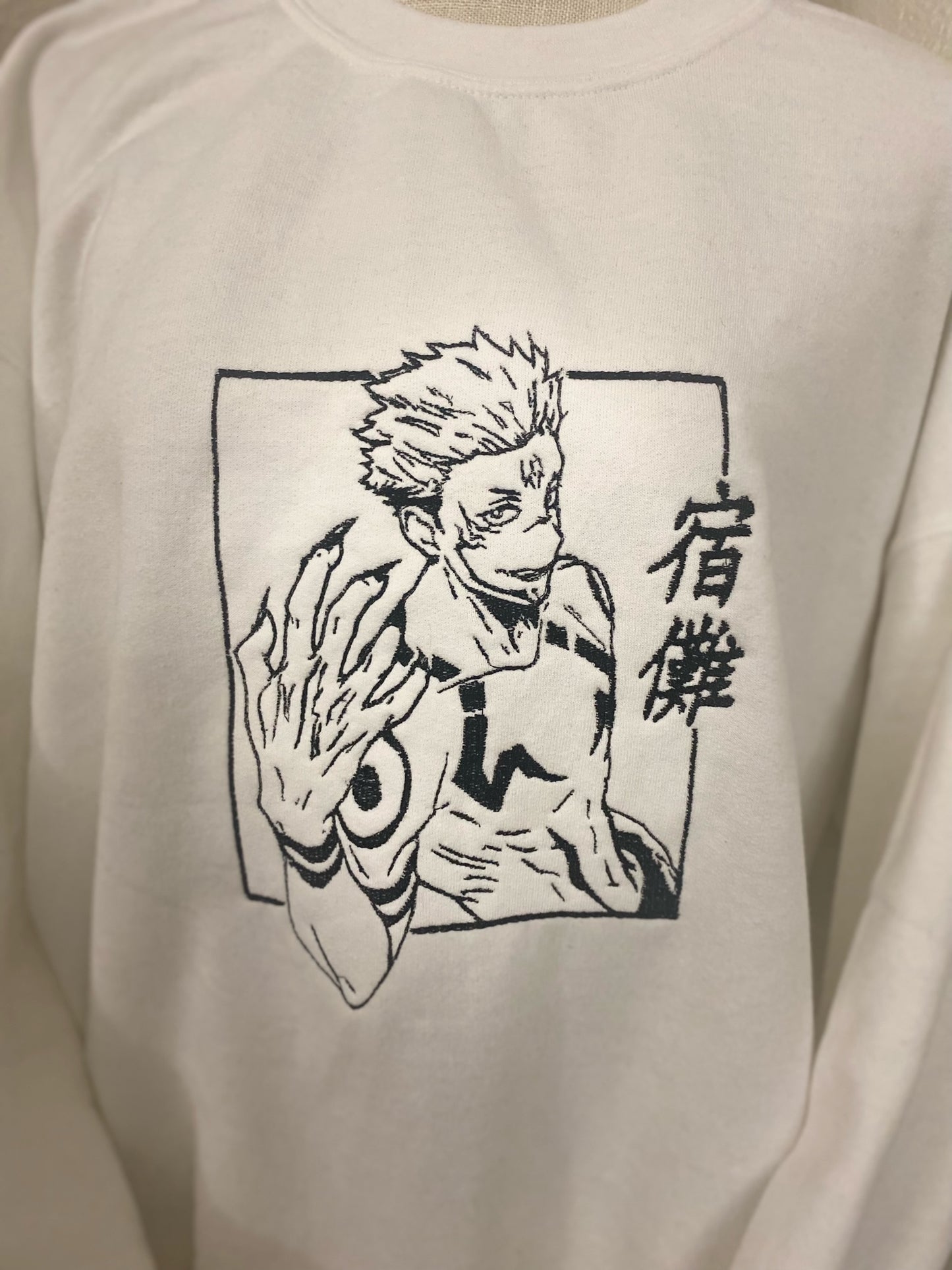 Anime Embroidered Sweatshirt .