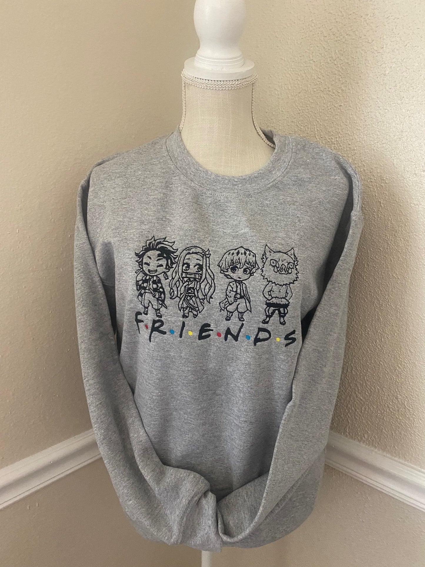 Anime Embroidered Sweatshirt. Custom.